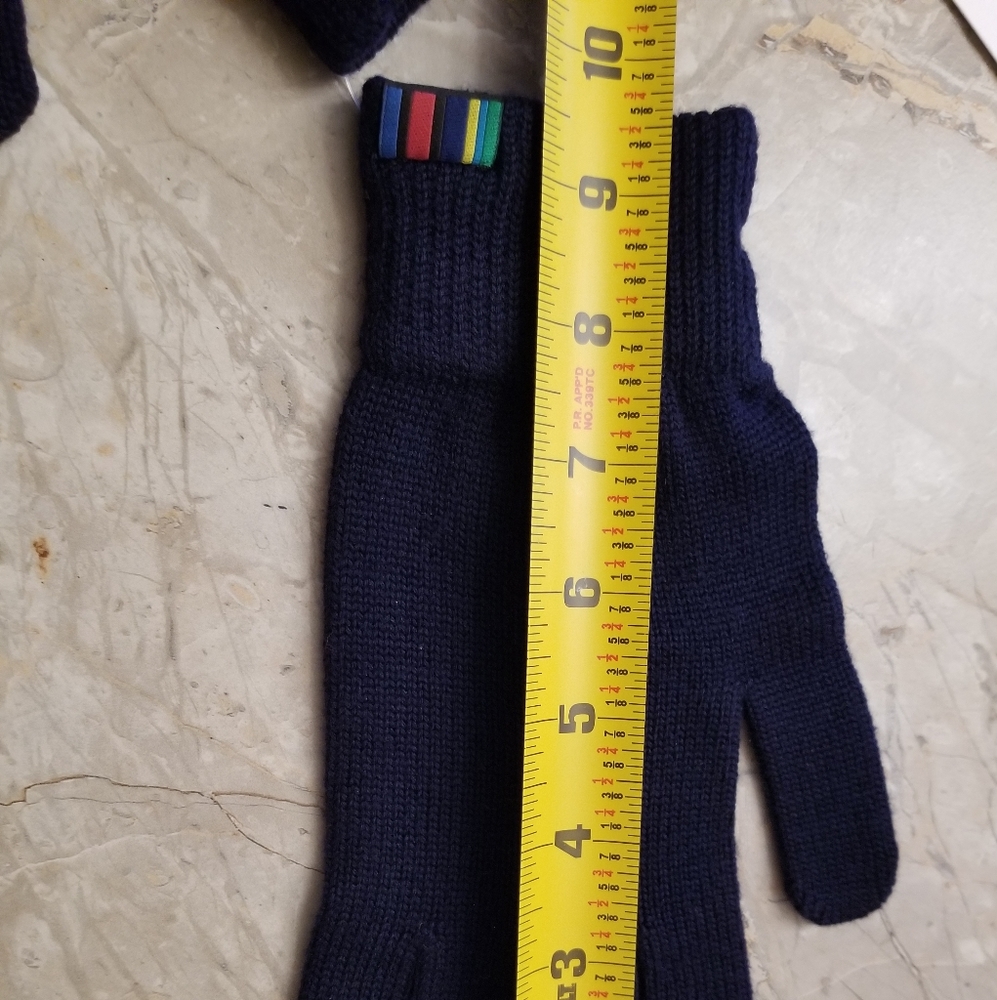 PAUL SMITH Navy Wool Knitted Gloves New One Size O/S Unisex